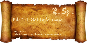 Mázi Szilvánusz névjegykártya
